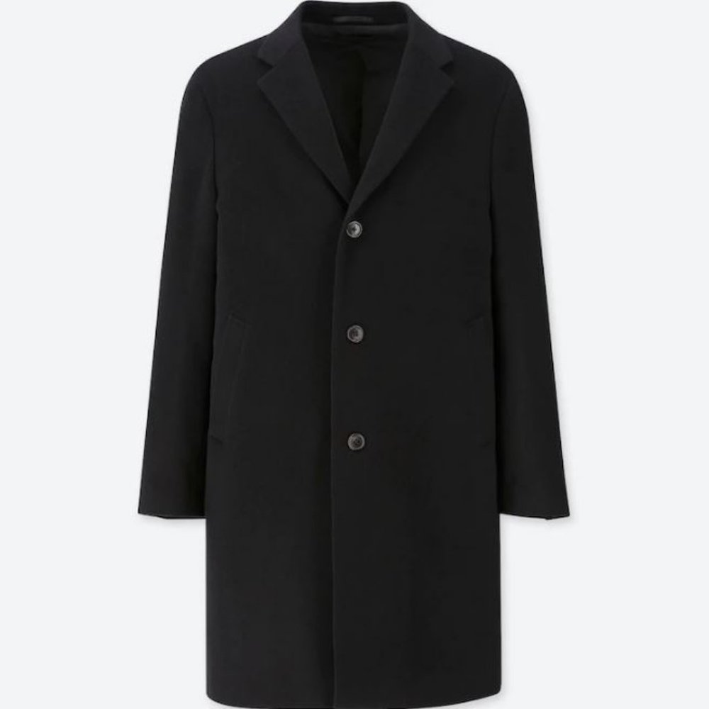 *Firm* Uniqlo Wool Cashmere Chesterfield Coat (Black)